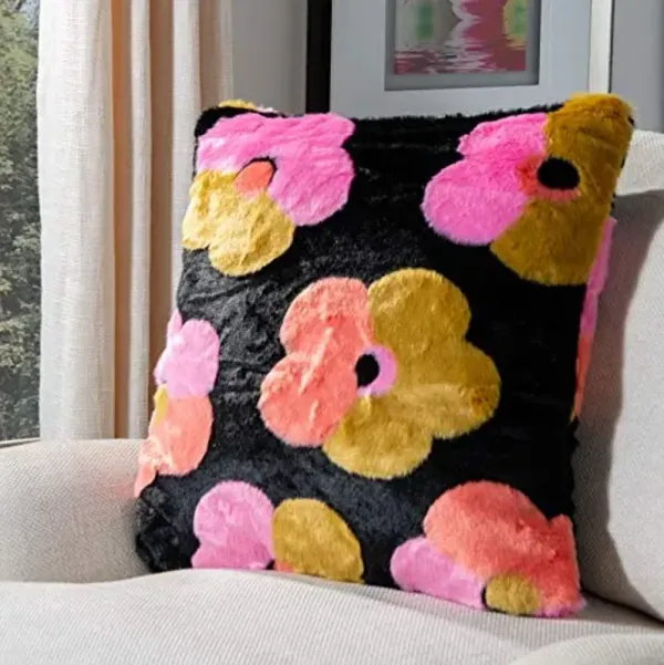 SAFAVIEH Flower Child 20-inch Multi Faux Fur Decorative Throw Pillow
