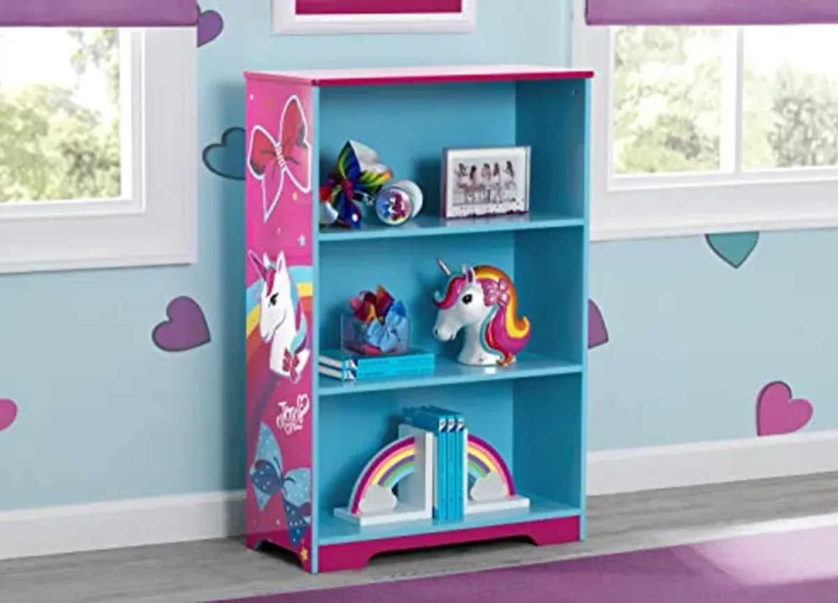 Delta Children Rainbow & Unicorn Deluxe 3-Shelf Bookcase - Greenguard Gold Certified, Pink