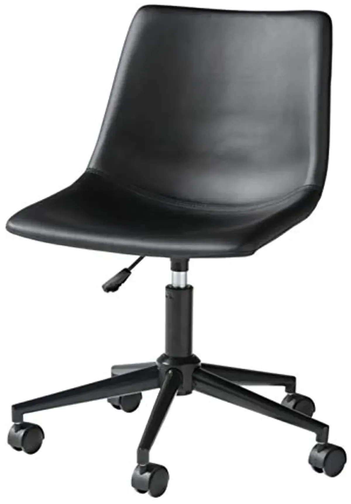 Signature Design by Ashley Faux Leather Adjustable Swivel Bucket Seat Home Office Desk Chair, Black