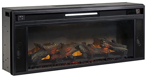 Signature Design by Ashley 43" Electric Fireplace Insert with LED, Remote Control, 7 Temperature and 5 Brightness Settings, Black