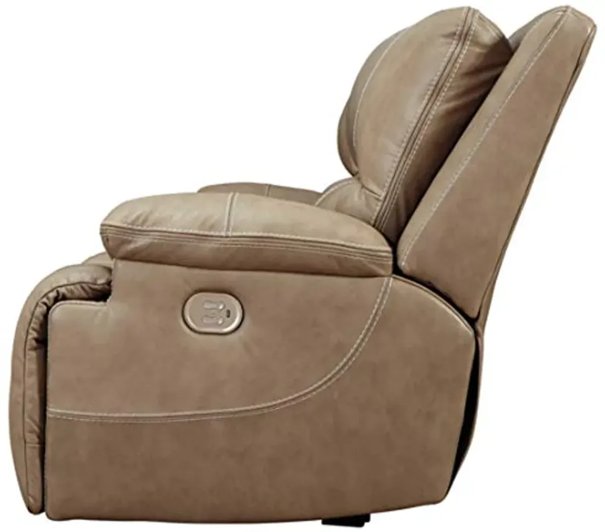 Signature Design by Ashley Ricmen Leather Adjustable 2 Seat Power Reclining Sofa with USB Charging, Light Brown