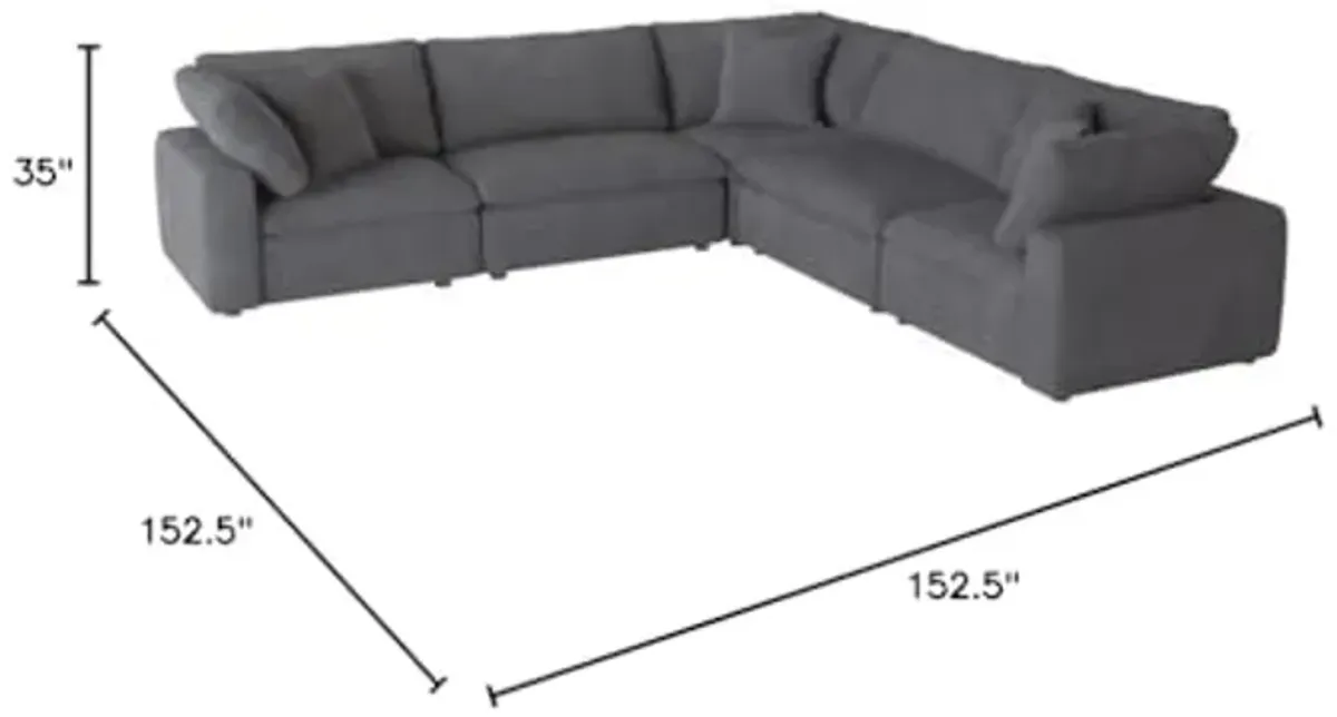 Lexicon Rowe Modular Sectional Sofa, Grey