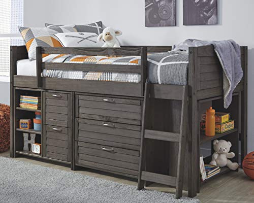 Signature Design by Ashley Caitbrook Loft Under Bed Storage Set, 3 Pieces, Weathered Gray