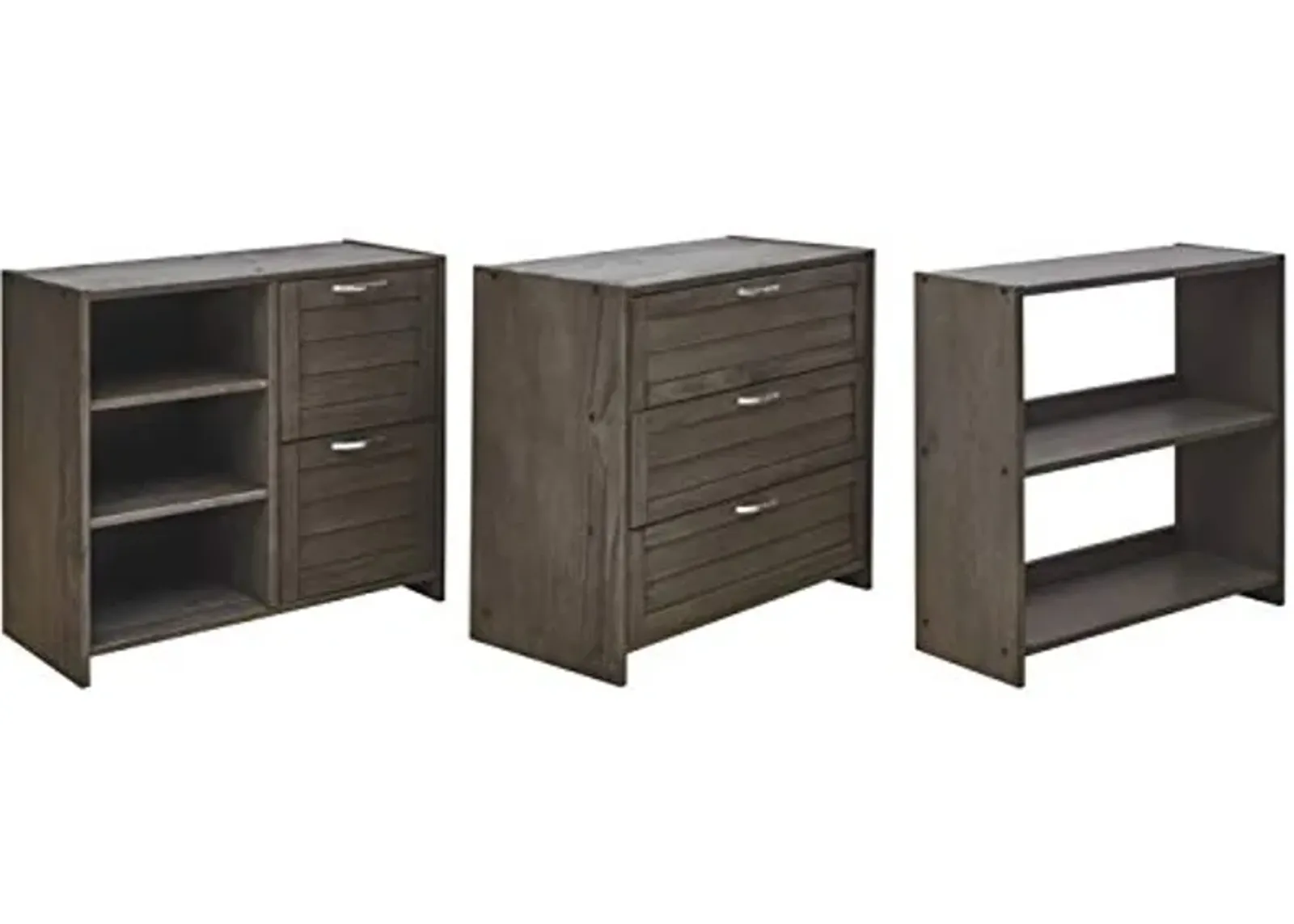 Signature Design by Ashley Caitbrook Loft Under Bed Storage Set, 3 Pieces, Weathered Gray