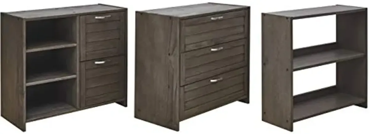 Signature Design by Ashley Caitbrook Loft Under Bed Storage Set, 3 Pieces, Weathered Gray