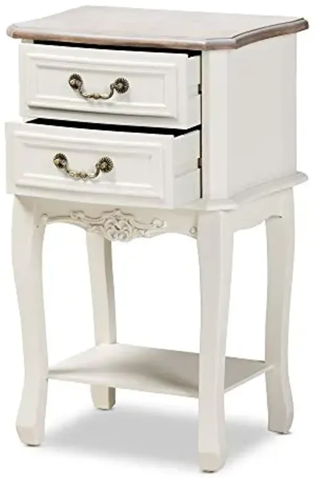 Baxton Studio Nightstands, White/Oak