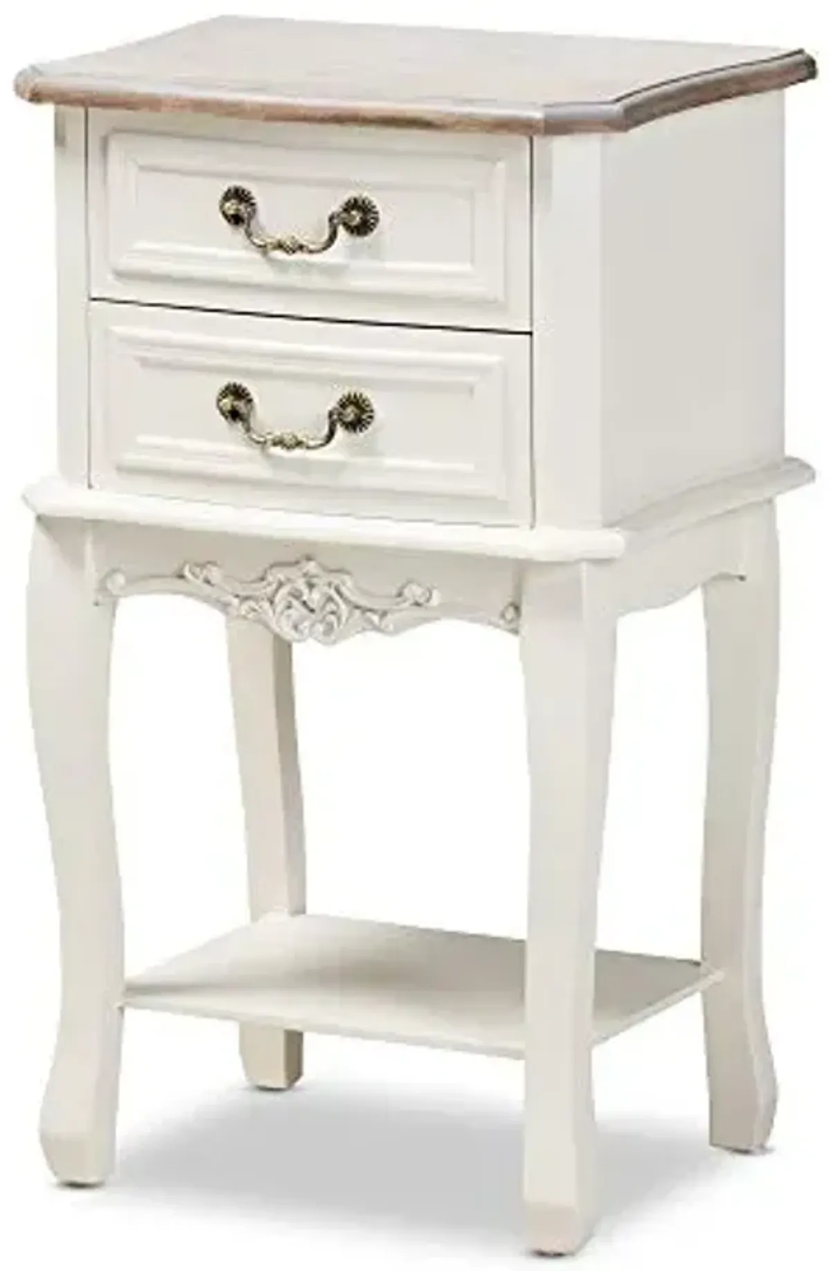Baxton Studio Nightstands, White/Oak