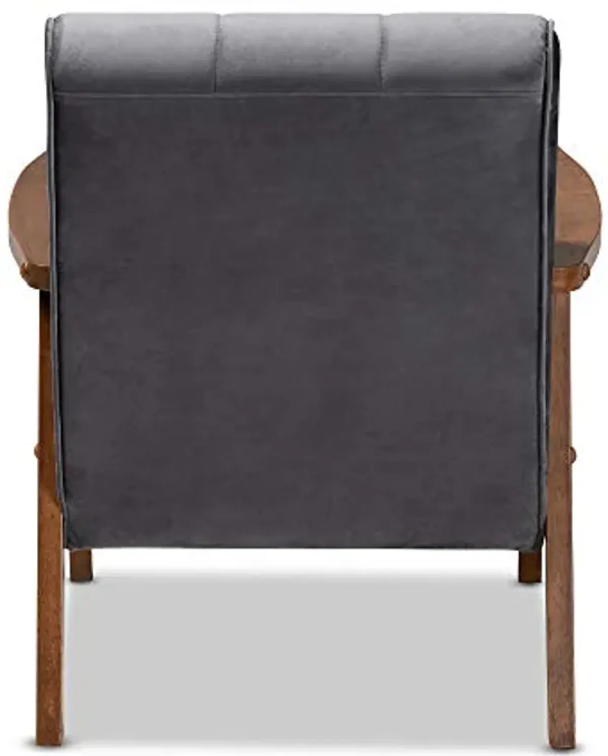 Baxton Studio Chairs, Grey/Walnut