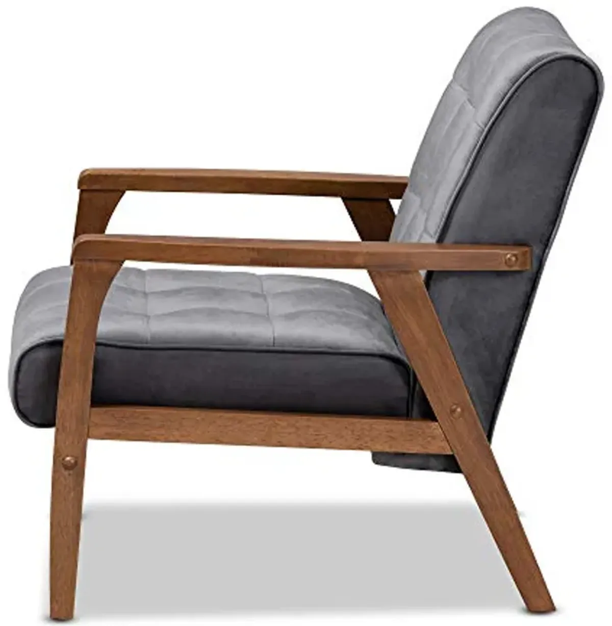 Baxton Studio Chairs, Grey/Walnut