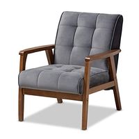 Baxton Studio Chairs, Grey/Walnut