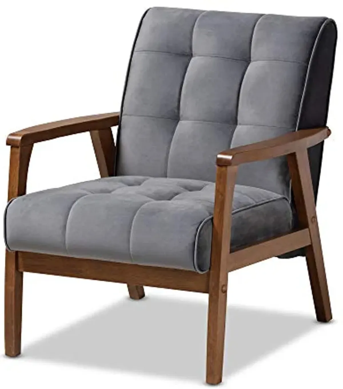 Baxton Studio Chairs, Grey/Walnut