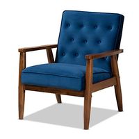 Baxton Studio Chairs, Navy Blue/Brown