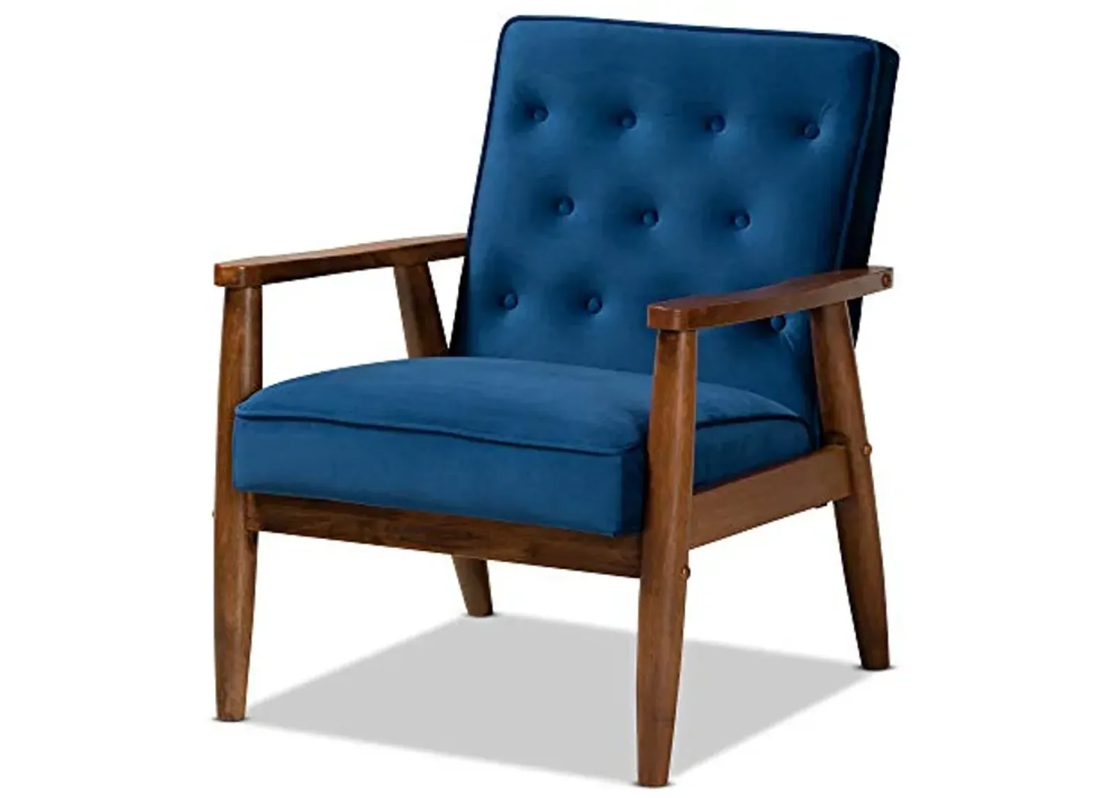 Baxton Studio Chairs, Navy Blue/Brown