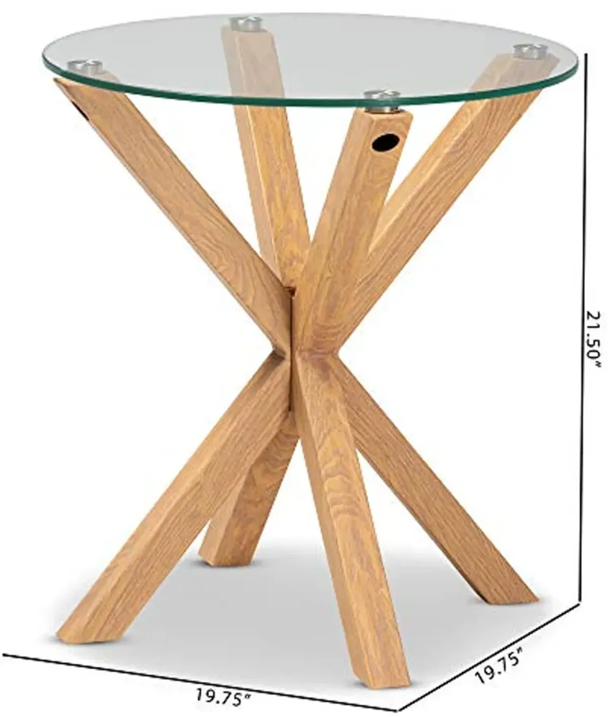 Baxton Studio End Tables, One Size, Clear/Natural