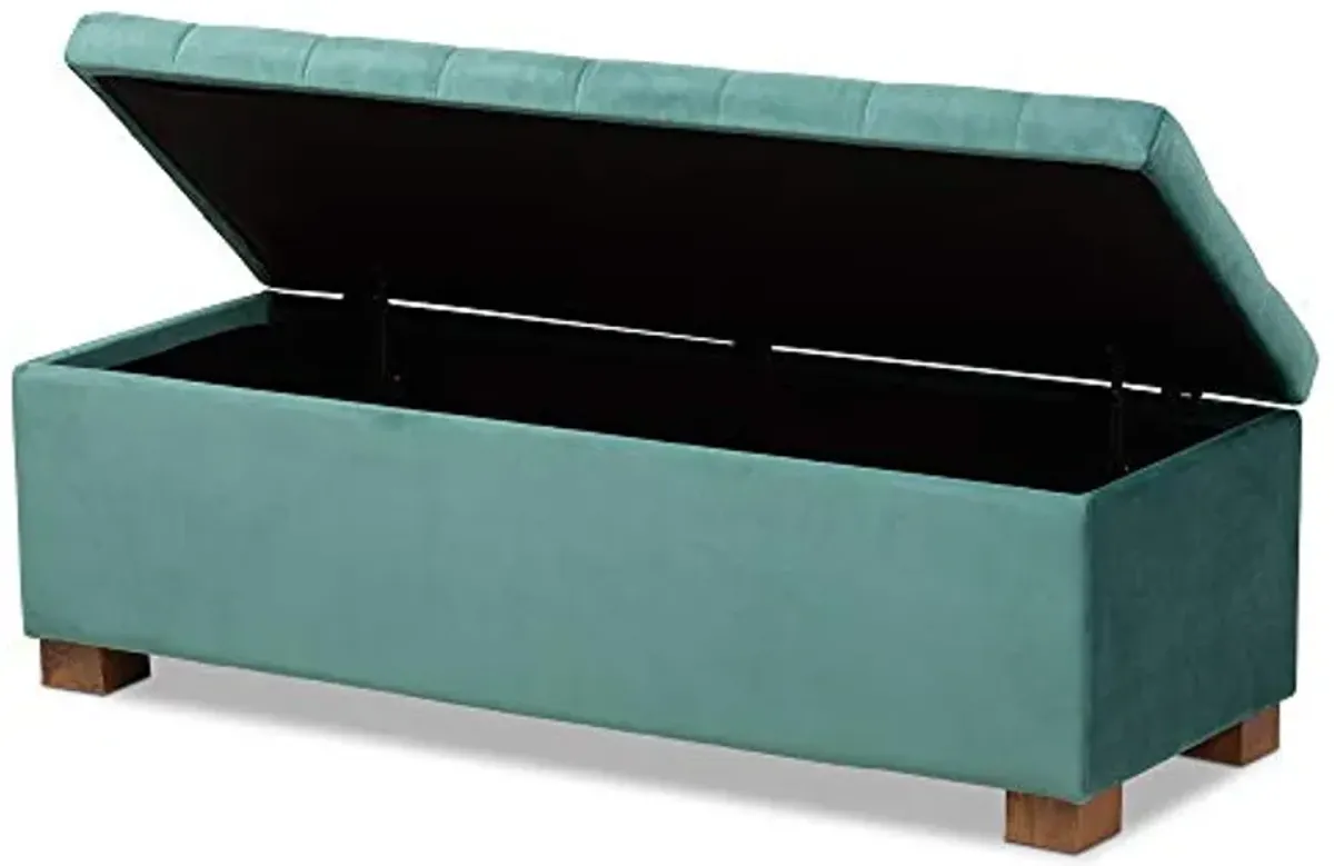 Baxton Studio Ottomans, Teal Blue/Brown