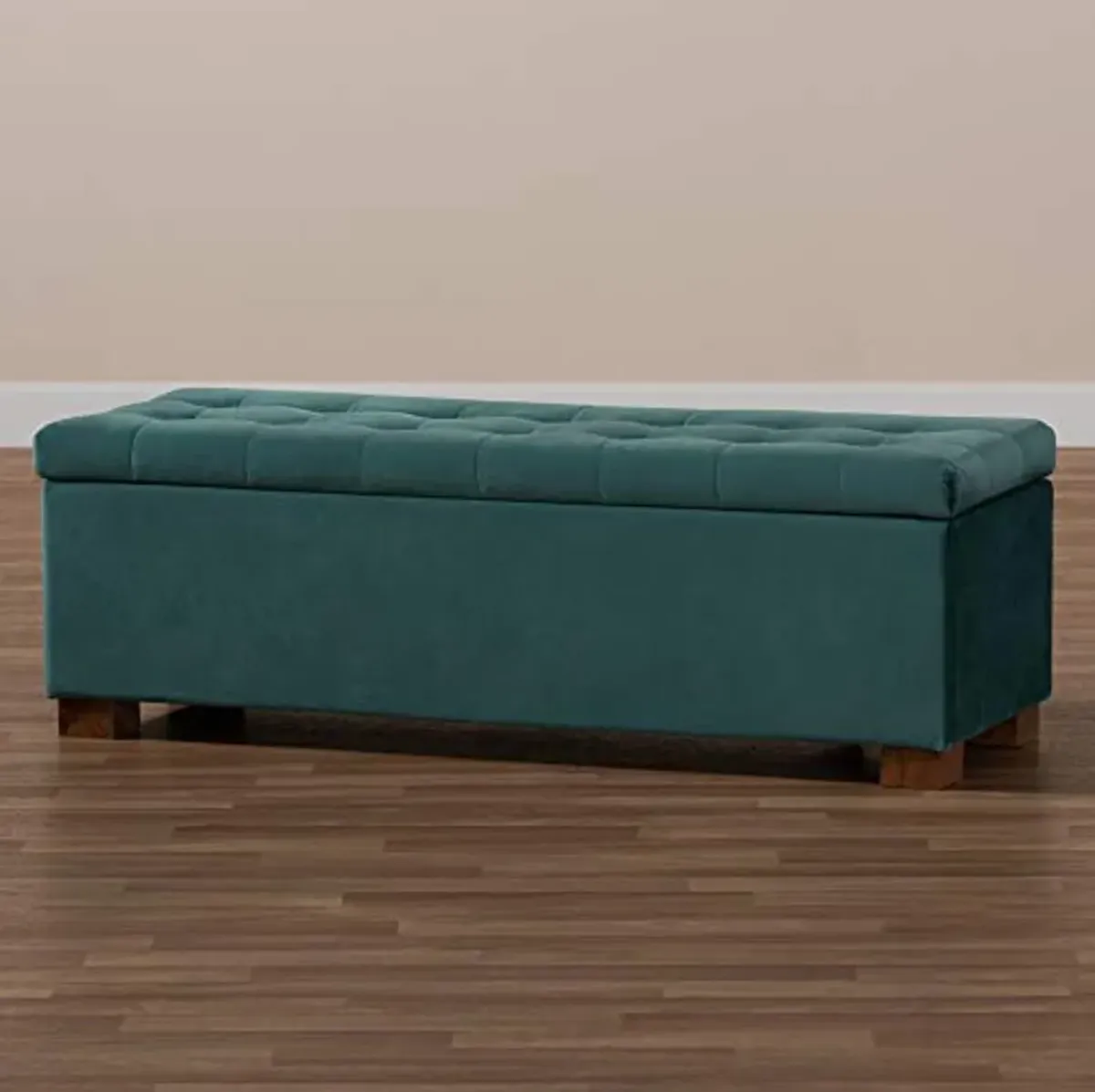 Baxton Studio Ottomans, Teal Blue/Brown