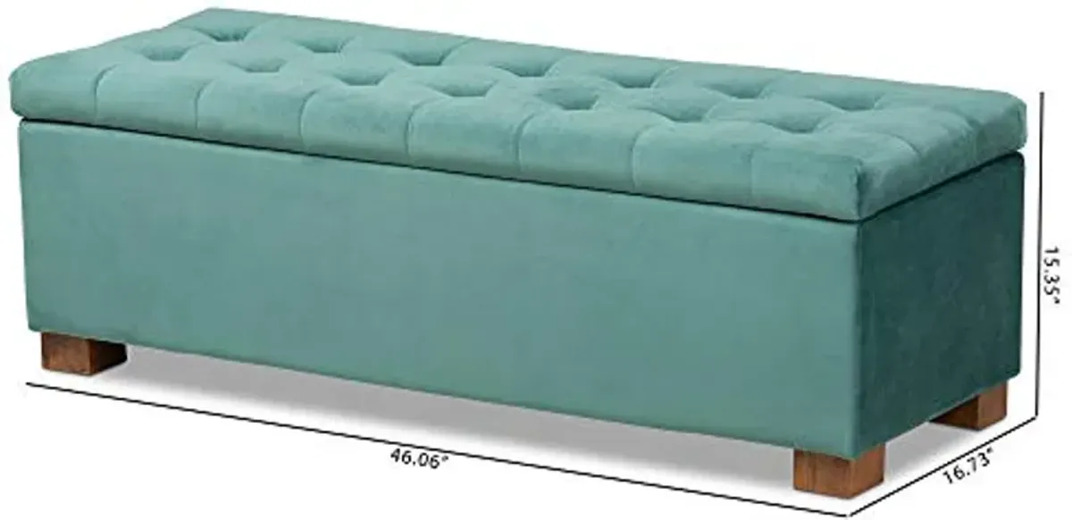 Baxton Studio Ottomans, Teal Blue/Brown