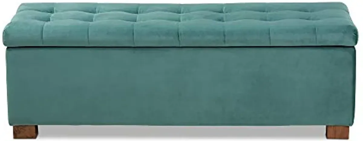 Baxton Studio Ottomans, Teal Blue/Brown