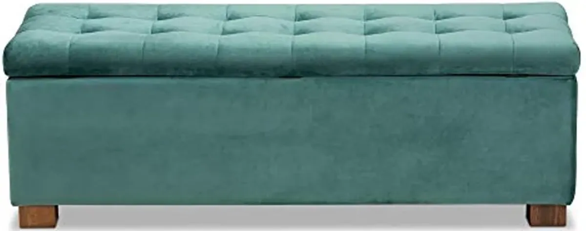 Baxton Studio Ottomans, Teal Blue/Brown