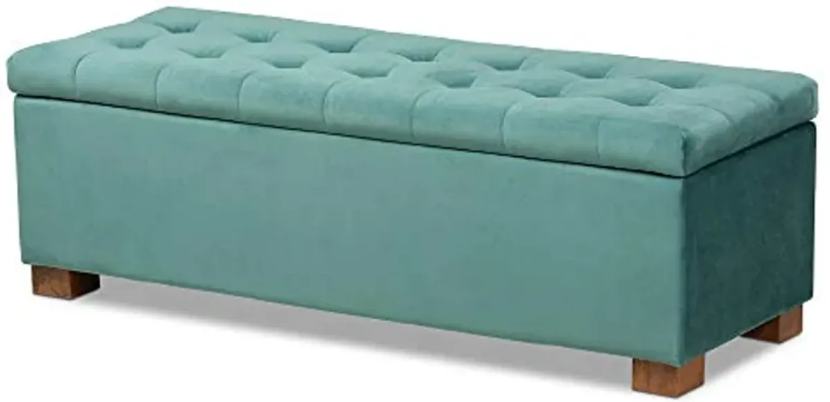 Baxton Studio Ottomans, Teal Blue/Brown