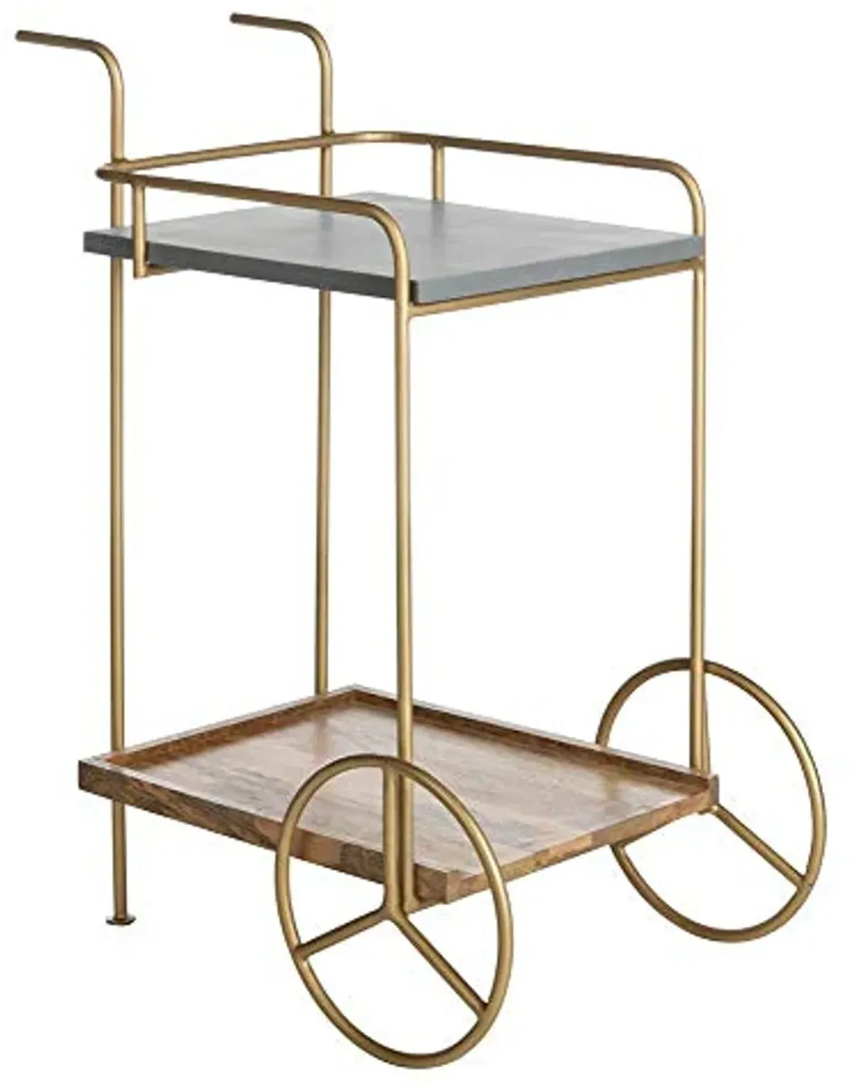 Safavieh Home Collection Harper 2-tier Natural Wheels Bar Cart