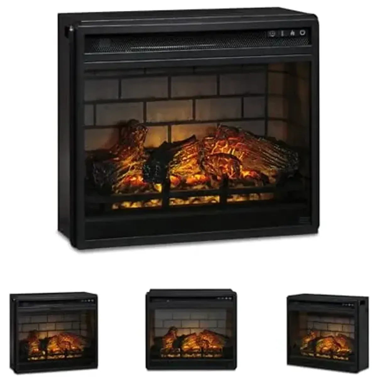 Signature Design by Ashley 24" Electric Infrared Fireplace Insert with Remote Control, Black