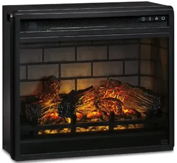 Signature Design by Ashley 24" Electric Infrared Fireplace Insert with Remote Control, Black