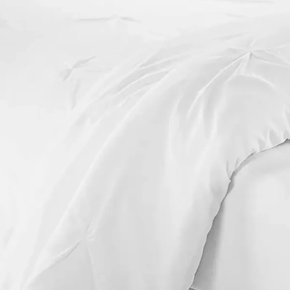 SERTA Simply Clean Ultra Soft 2 Piece Hypoallergenic Stain Resistant Pleated Duvet Cover Set, Twin/Twin XL, White