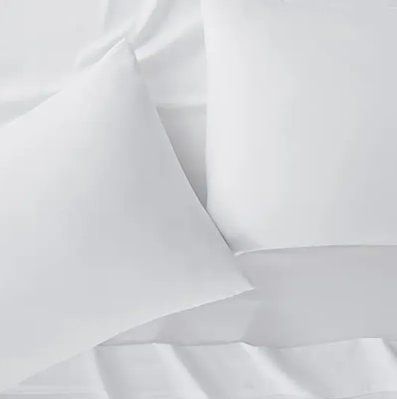 Serta Simply Clean Super Soft Hypoallergenic Stain Resistant Deep Pocket 3 Pieces Solid Bed Sheet Set, Twin XL, White