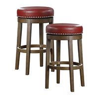 Lexicon Kenmare Swivel Pub Height Stool (Set of 2), 29" SH, Red