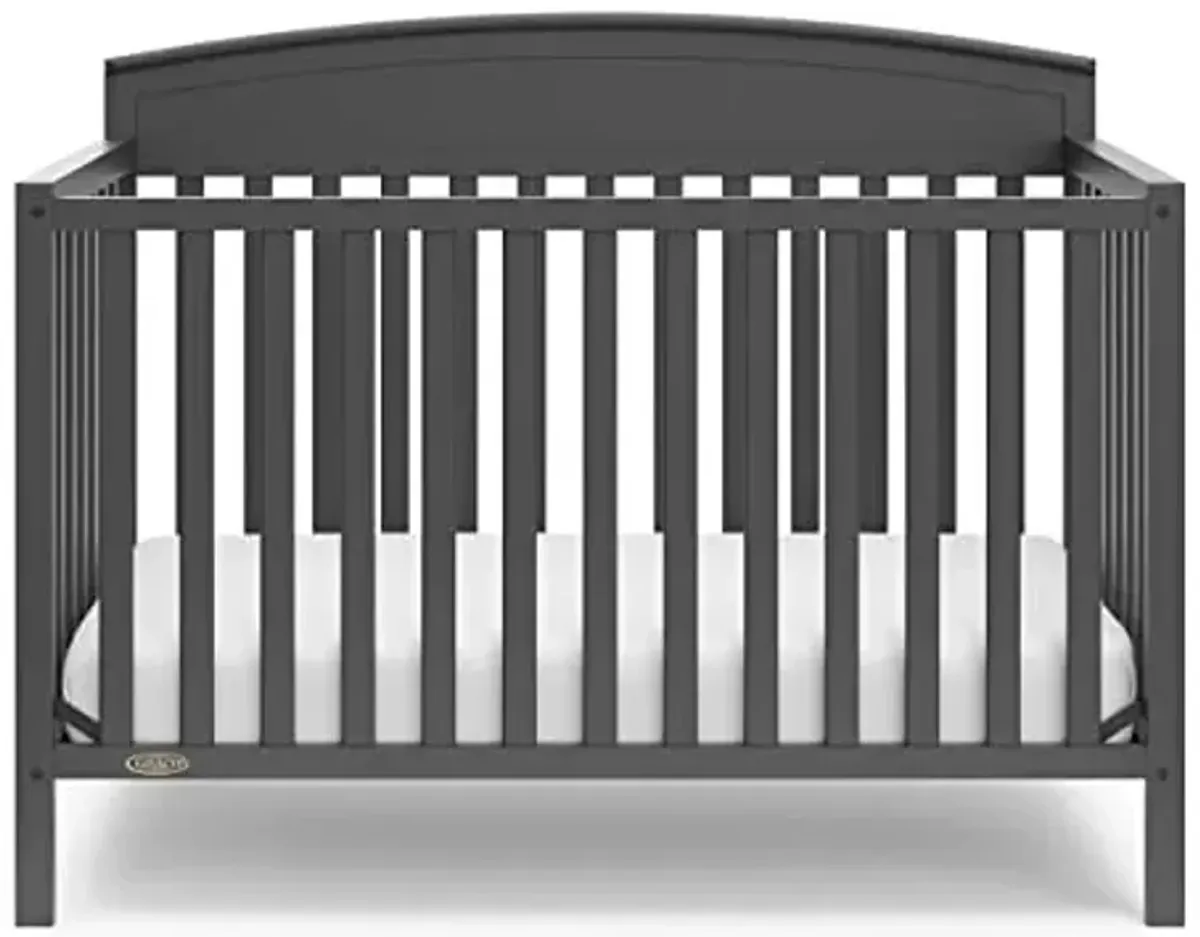 Graco Benton 5-in-1 Convertible Crib (Gray) – GREENGUARD Gold Certified, Converts from Baby Crib to Toddler Bed, Daybed and Full-Size Bed, Fits Standard Full-Size Crib Mattress