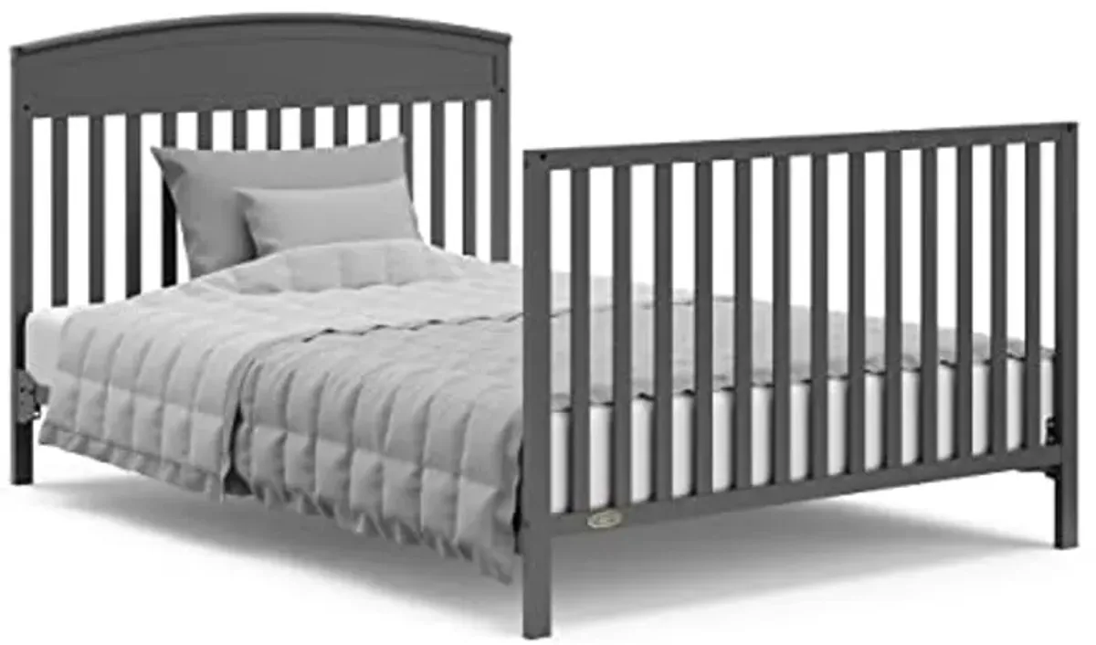 Graco Benton 5-in-1 Convertible Crib (Gray) – GREENGUARD Gold Certified, Converts from Baby Crib to Toddler Bed, Daybed and Full-Size Bed, Fits Standard Full-Size Crib Mattress