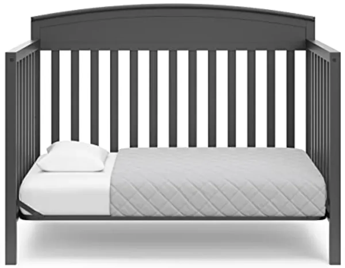 Graco Benton 5-in-1 Convertible Crib (Gray) – GREENGUARD Gold Certified, Converts from Baby Crib to Toddler Bed, Daybed and Full-Size Bed, Fits Standard Full-Size Crib Mattress