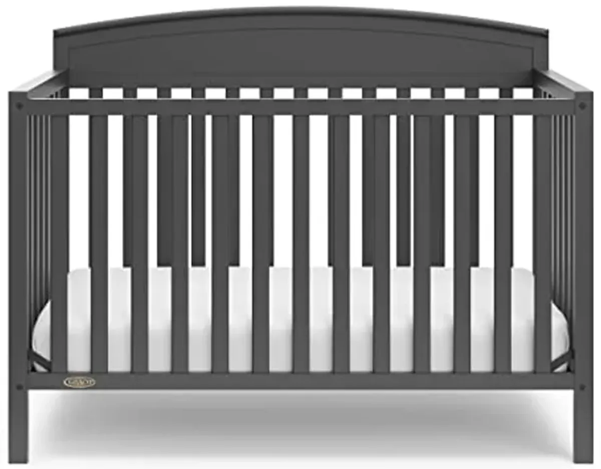 Graco Benton 5-in-1 Convertible Crib (Gray) – GREENGUARD Gold Certified, Converts from Baby Crib to Toddler Bed, Daybed and Full-Size Bed, Fits Standard Full-Size Crib Mattress