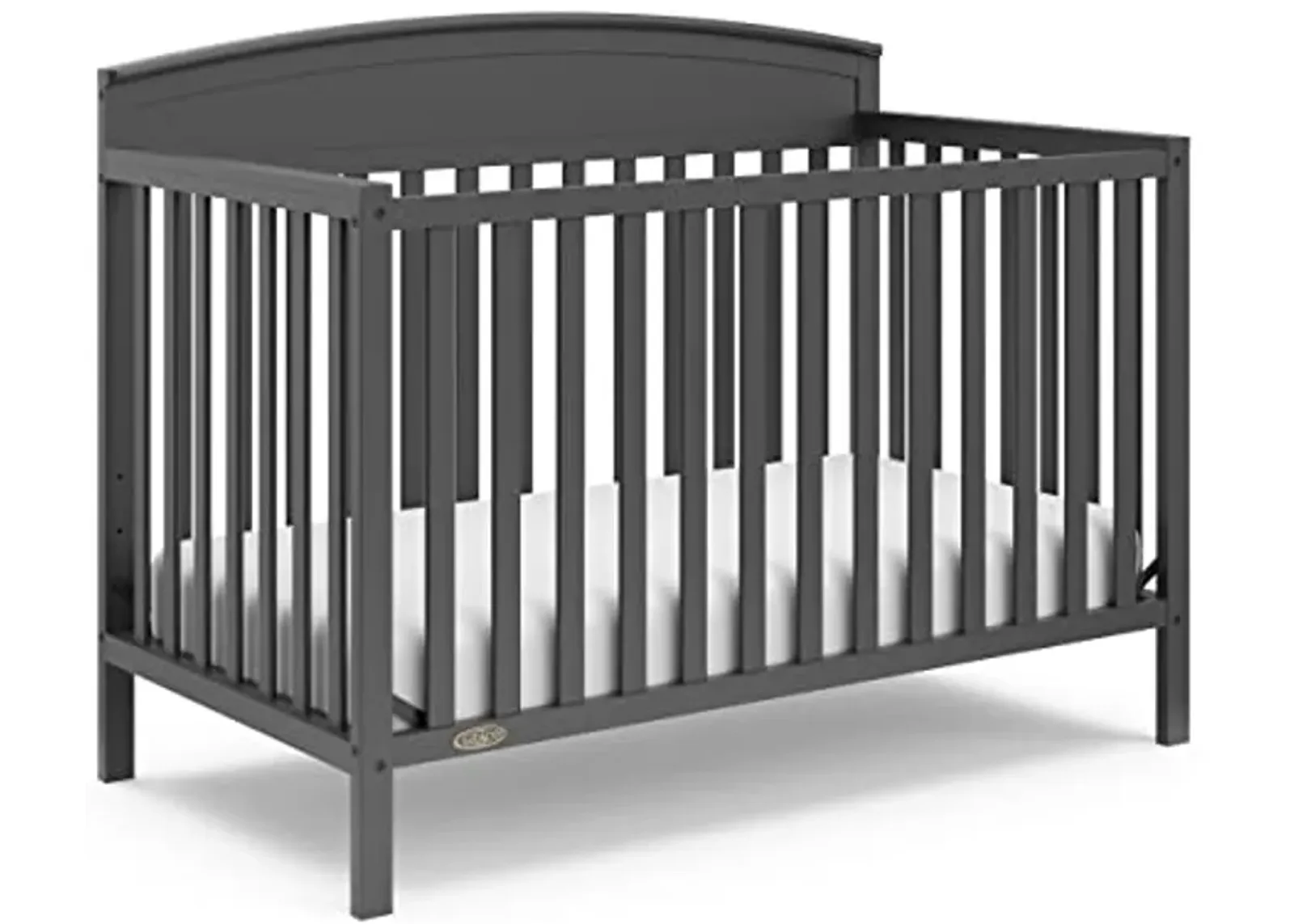 Graco Benton 5-in-1 Convertible Crib (Gray) – GREENGUARD Gold Certified, Converts from Baby Crib to Toddler Bed, Daybed and Full-Size Bed, Fits Standard Full-Size Crib Mattress