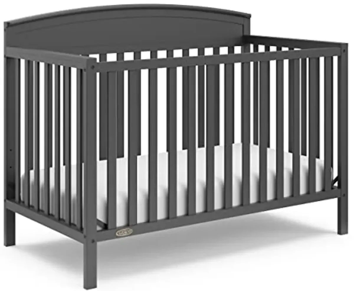 Graco Benton 5-in-1 Convertible Crib (Gray) – GREENGUARD Gold Certified, Converts from Baby Crib to Toddler Bed, Daybed and Full-Size Bed, Fits Standard Full-Size Crib Mattress