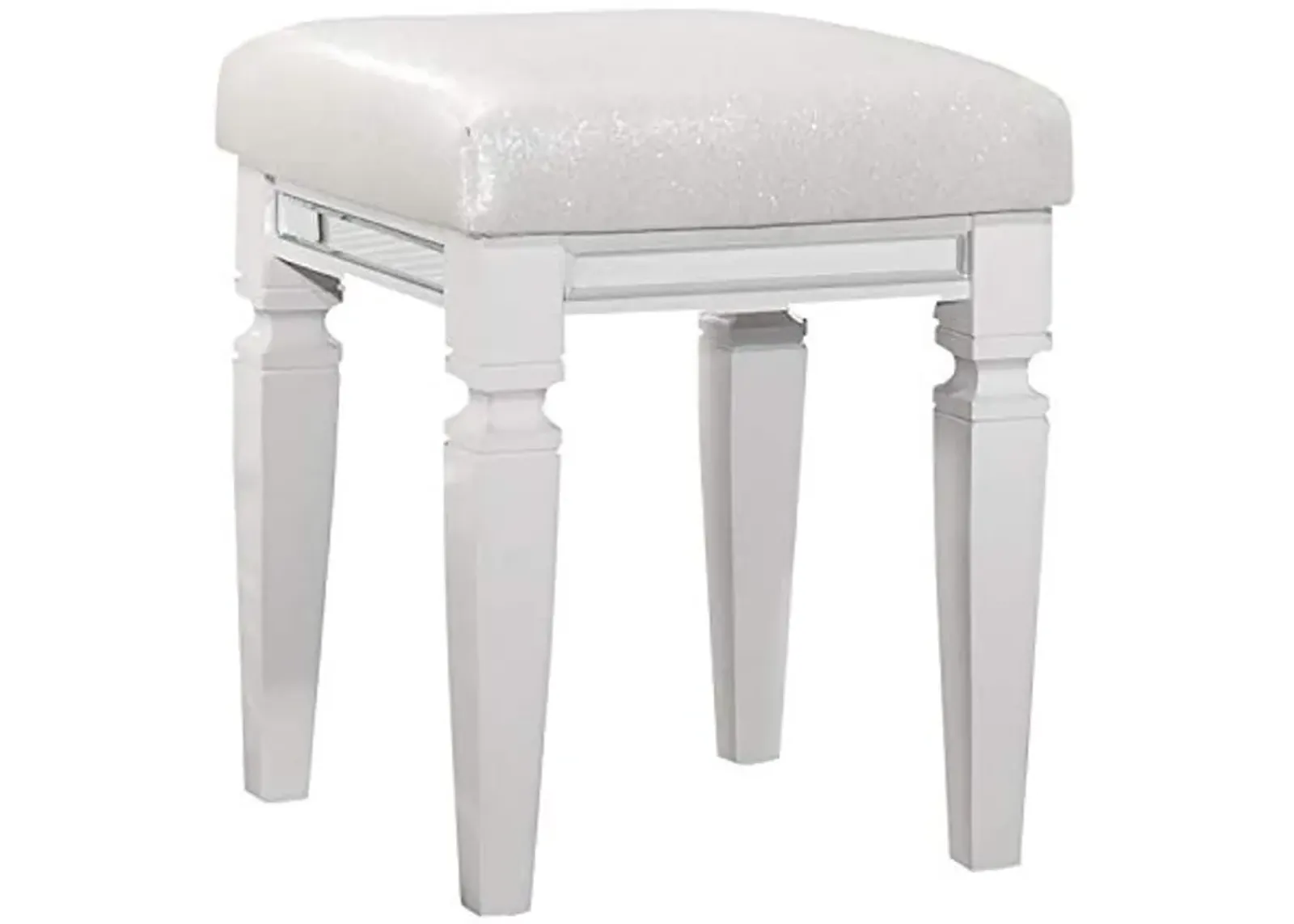 Lexicon Laoghaire Fabric Vanity Stool, White