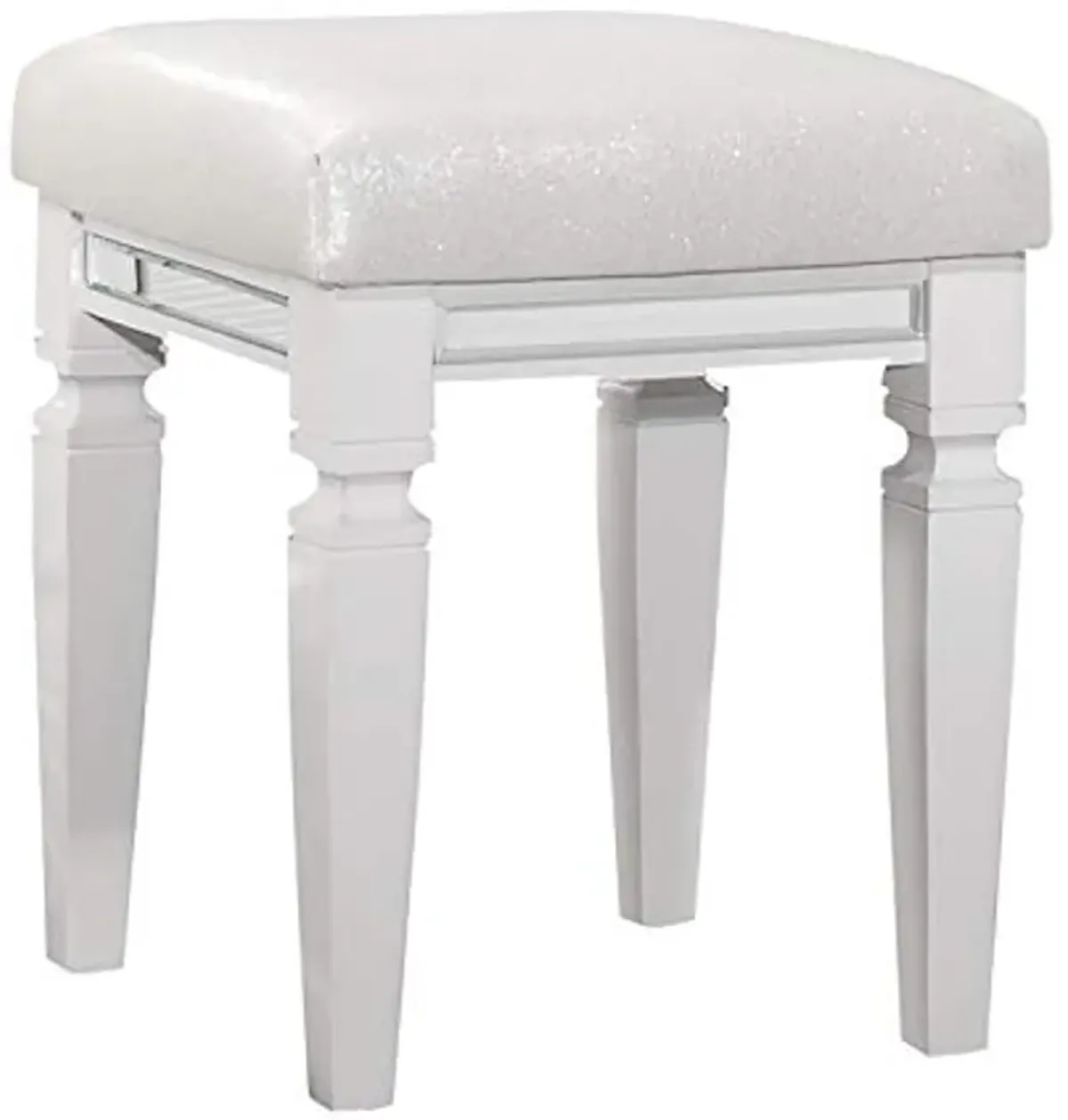 Lexicon Laoghaire Fabric Vanity Stool, White