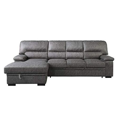Lexicon Elon 144" x 66" Sectional Sofa with Left Side Chaise, Gray