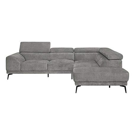 Lexicon Courtney 112" x 91" Fabric Sectional Sofa, Gray