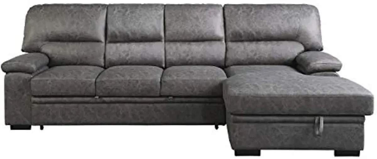 Lexicon Sectional Couches for Living Room, Sofa Bed, Sleeper Sofa, L Shaped Couch with Storage Chaise and Pull Out Couch Bed, Sectional Sleeper Sofa Bed for Living Room Apartment, Dark Grey