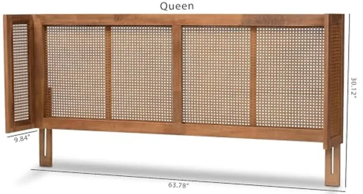 Baxton Studio Rina Queen Wood Headboard, 63.78-inch W x 9.84-inch D x 30.12-inch H, Ash Walnut (159-9815-HiT)