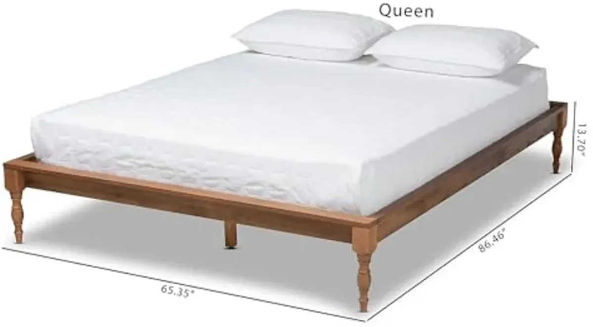 Baxton Studio Romy Bed Frame, Queen, Ash Walnut (159-9820-HiT)