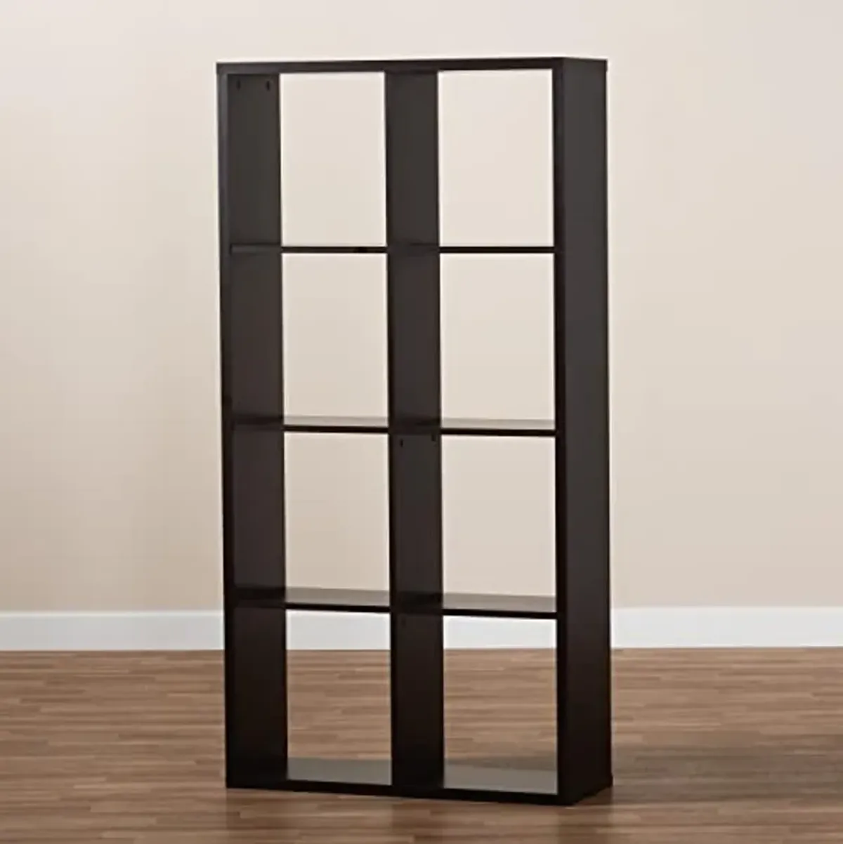 Baxton Studio Janne Modern and Contemporary Dark Brown Finished 8-Cube Multipurpose Storage Shelf