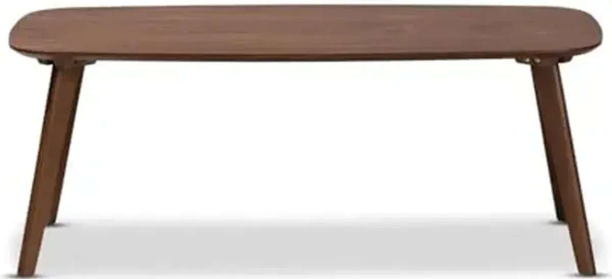 Baxton Studio Dahlia Mid-Century Modern Walnut Finished Coffee Table