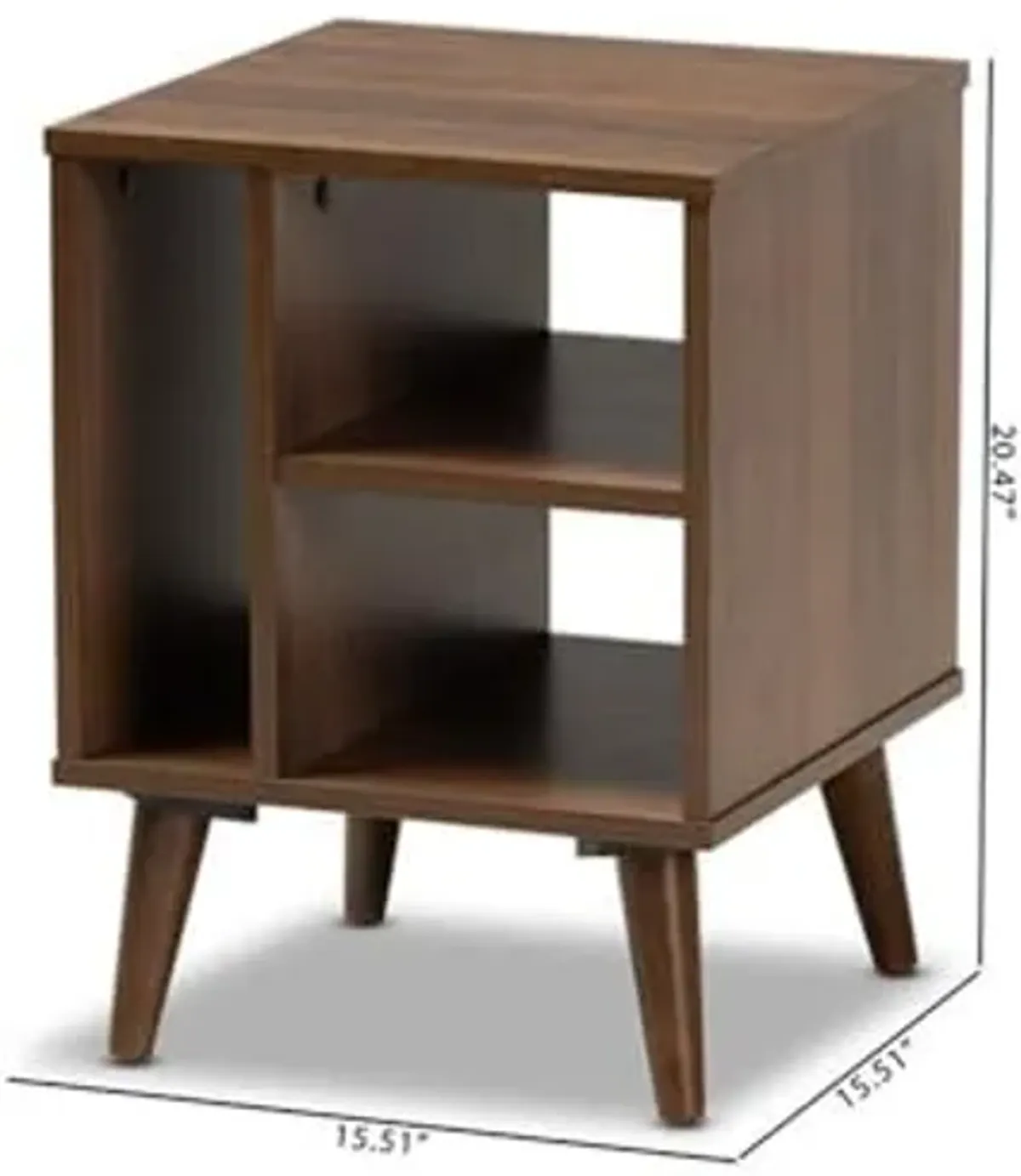 Baxton Studio Sami Mid-Century Modern Walnut Finished Wood End Table