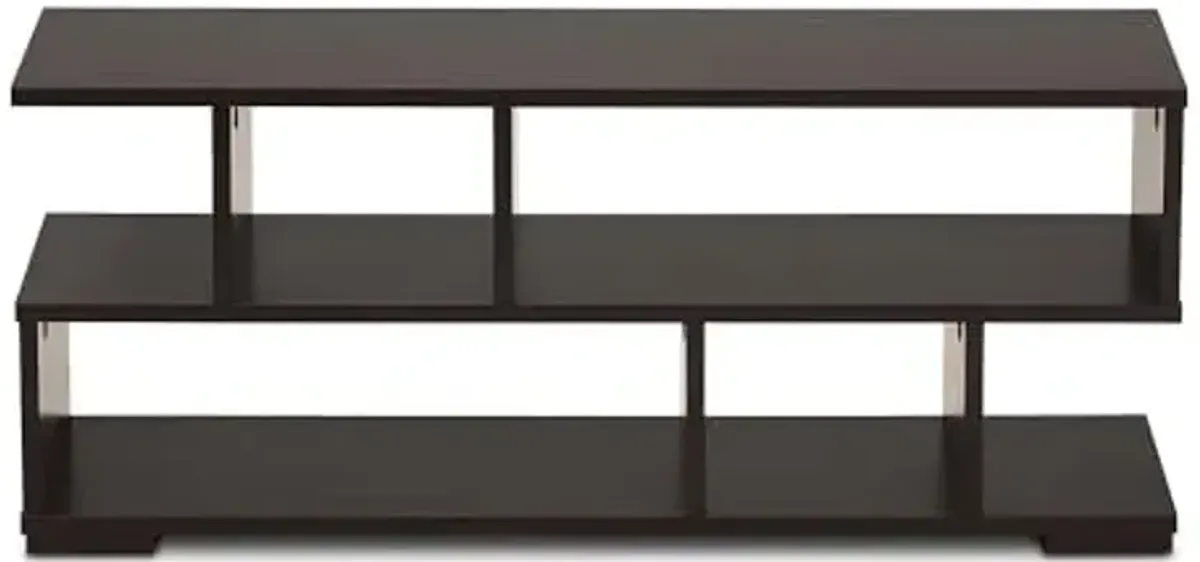 Baxton Studio Arne Wood TV Stand, Screens up to 38-inch, Dark Brown