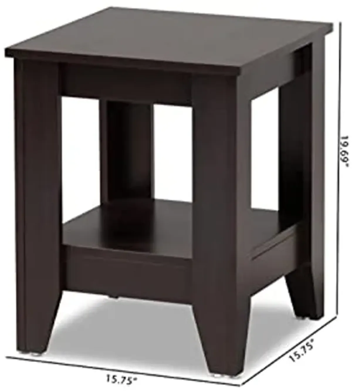 Baxton Studio Audra Modern and Contemporary Dark Brown Finished Wood End Table