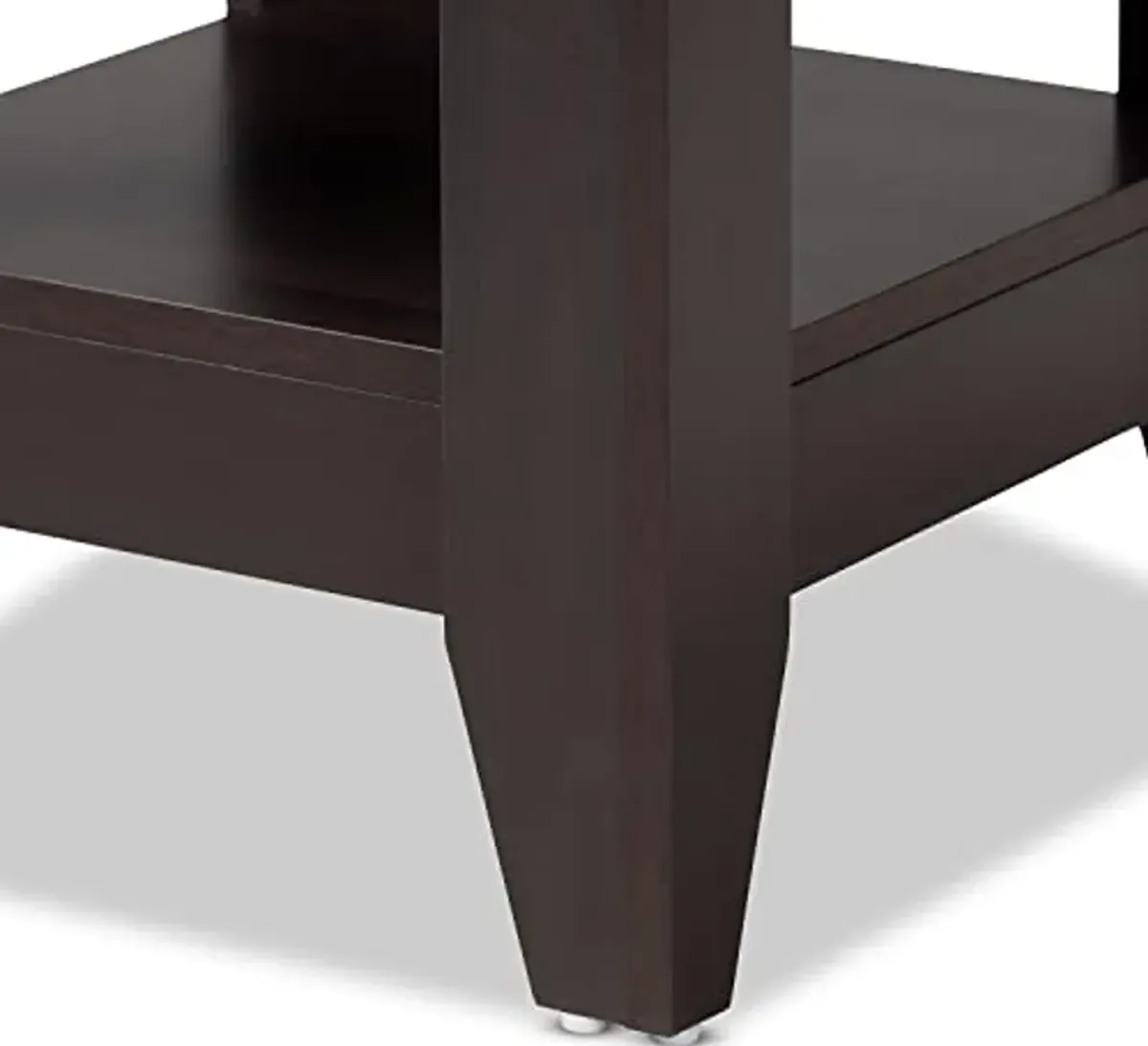 Baxton Studio Audra Modern and Contemporary Dark Brown Finished Wood End Table