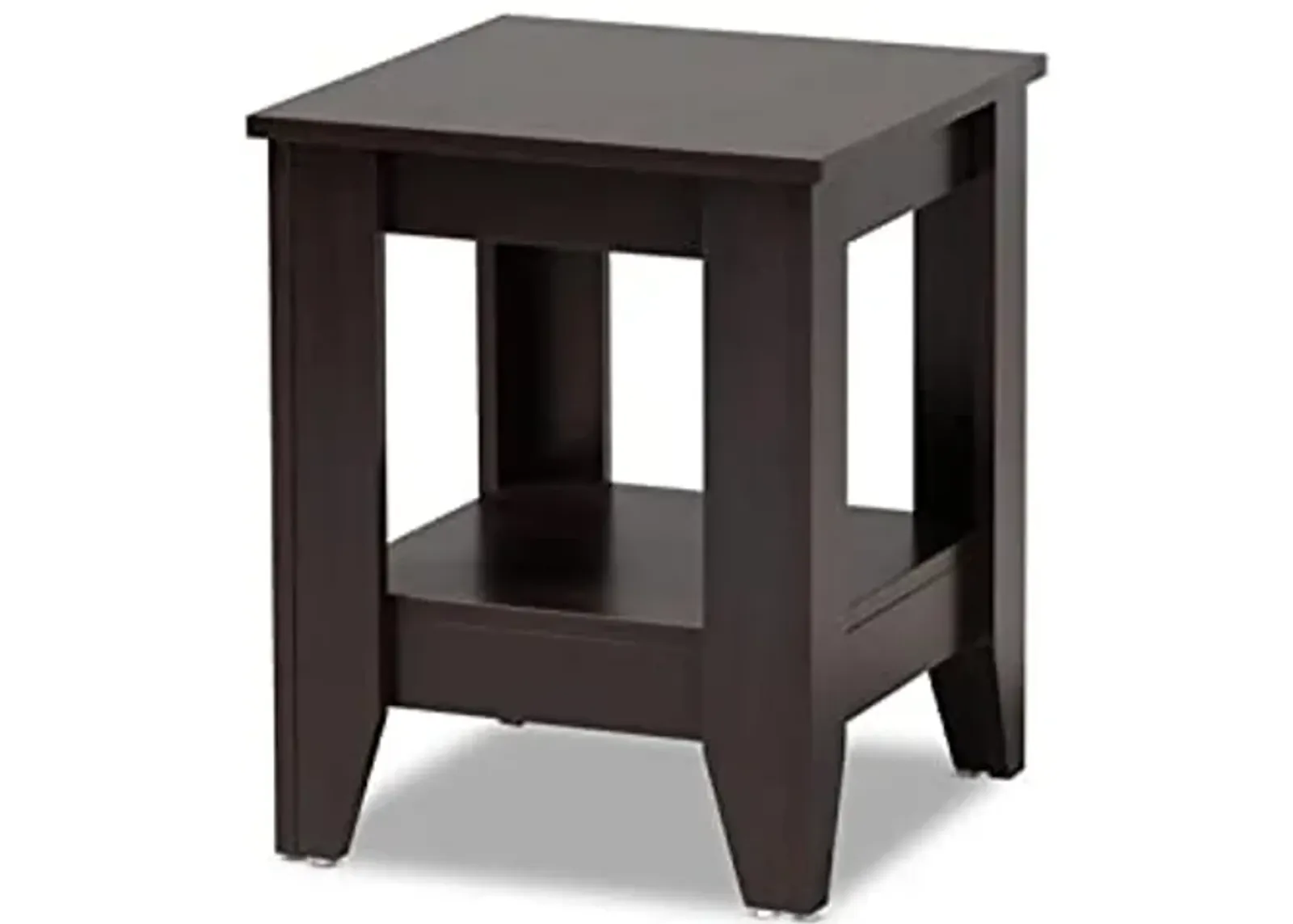 Baxton Studio Audra Modern and Contemporary Dark Brown Finished Wood End Table